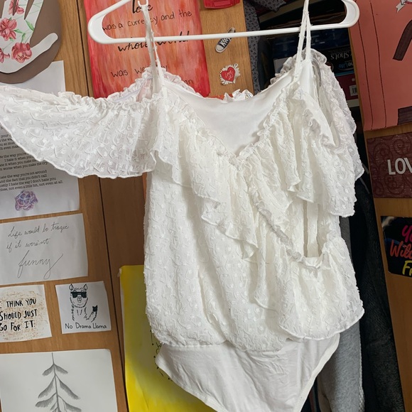 White off the shoulder bodysuit - Picture 2 of 2